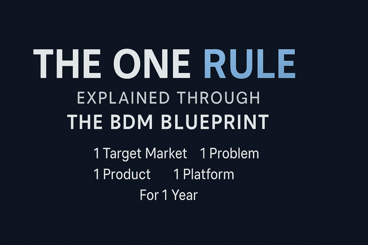 The One Rule for Small Business